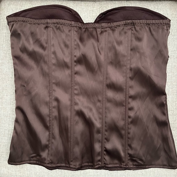 SOLD Charlotte Russe Brown Satin Strapless Corset - Picture 9 of 11